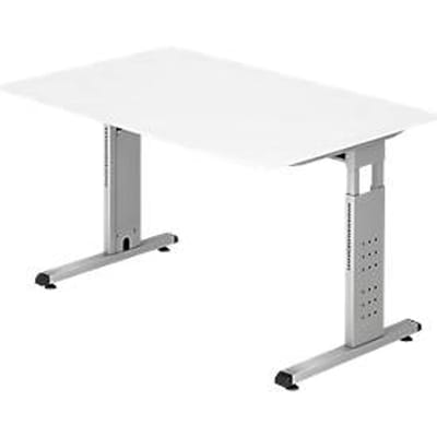 ULM bureau, C-poot, rechthoekig, B 1200 x D 800 x H 650-850 mm, wit
