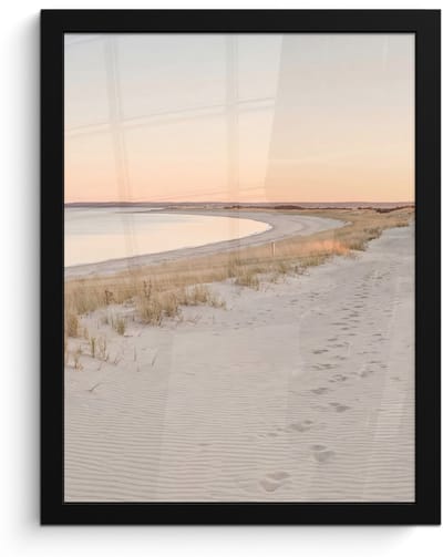 Poster in lijst - Fotolijst 30x40 cm - Posters - Kustlijn - Horizon - Hek - Posterlijst zwart - Decoratie - Wanddecoratie woonkamer - Muurdecoratie slaapkamer