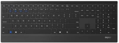Draadloze Ultradunne Multi-Mode Deskset voor Kantoor | Toetsenbord en Muis | Bluetooth 3.0/4.0, 2,4 GHz - Duits
