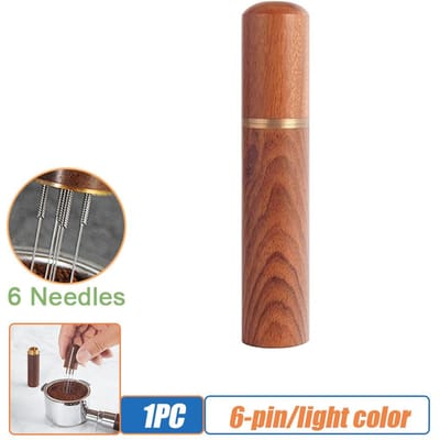 Koffietamper Roestvrij Staal 5/6 Naalden Espresso Poeder Roerder Verdeler Leveler Gereedschap Café Roeren Barista Accessoires 6-pin