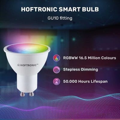 Hoftronic Smart - LED inbouwspot 6 stuks Smart Wifi Aluminium - 5,5W - IP20 - Dimbaar - Kantelbaar - RGBWW - Chandler - 400lm - Bedienbaar via Hoftronic Smart App - Bedienbaar via stem