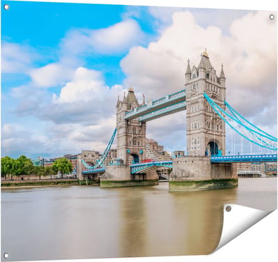 Gards Tuinposter Tower Bridge in Londen - 100x80 cm - Tuindoek - Tuindecoratie - Wanddecoratie buiten - Tuinschilderij