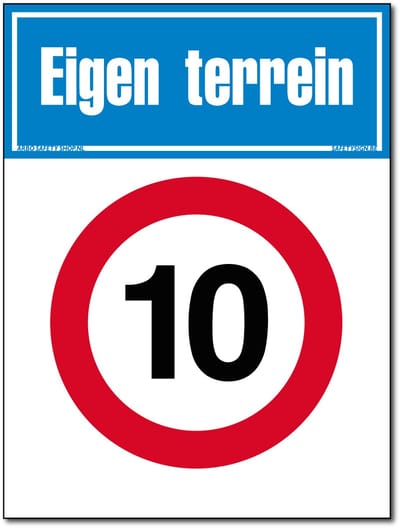 Eigen terrein bord (Voer snelheid in) - Forex - 30 x 40 cm - Weerbestendig