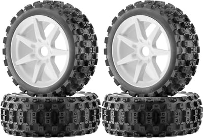 RC Buggy Banden - Off-Road Wielen - RC Racen - 17mm Hex - 1/8 Schaal - Wit