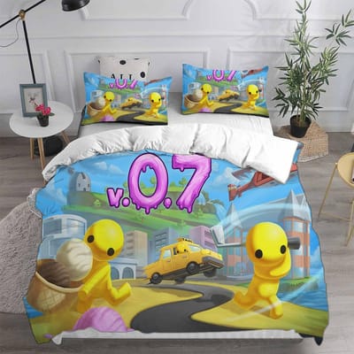 3D Print Wobbly & Life Single Twin Full Queen King Size Quilt Anime Bedovertrek Kussensloop 2-3 Stuks Dekbedovertrek Beddengoedsets EU Twin 135x200cm