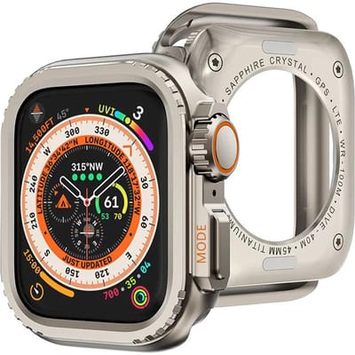 Stravo Titanium Metaal Case Hoesje – Geschikt voor Apple Watch Series 11 42mm / Series 10 42mm – Full Cover Metaal Case / Beschermend Hoesje – Robuuste Bumper Bescherming – Screenprotector Case (Titaniumkleur)