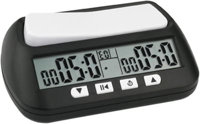 Digitale Schaakklok - Schaker Timer - Spel Tijd Bewaken - Bonus en Vertraging Modi - 140mm x 88mm - Zwart