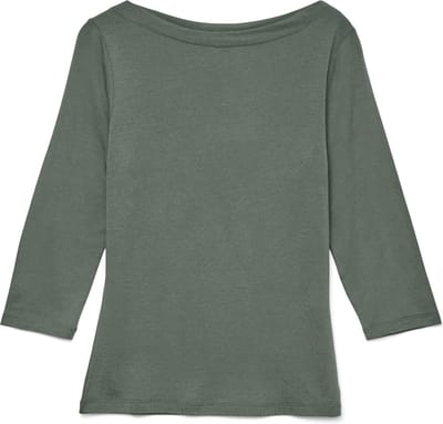 VERO MODA Dames Stretch T-Shirt 3/4 Mouw Basic Boothals Top Shirt Regular Fit Lang VMPANDA
