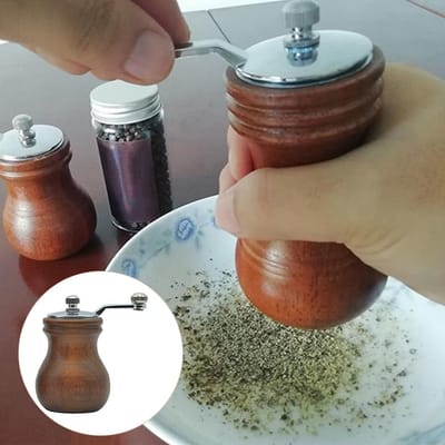 2 Stuks Navulbare Peper Houten Handmatige Keuken Pepermolen Zout Handmatig black