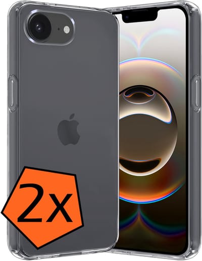 Hoes - 2 Stuks - Geschikt voor Apple iPhone 16e - Sterk & Shockproof - Case Siliconen - Back Cover - Telefoon Hoes - Transparant