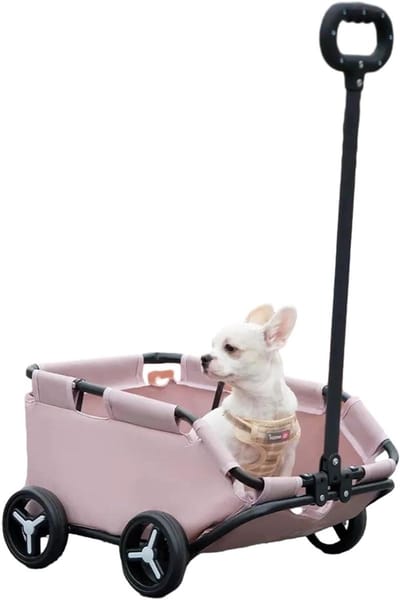 Huisdier Buggy - Hondenwagen Reiswieg - Comfortabel transport - Lichtgewicht opvouwbaar - Tot 30 kg - Grijs groen
