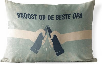Buitenkussens - Spreuken - Proost op de beste papa - Quotes - Vaderdag - 60x40 cm - Weerbestendig - Vaderdag cadeautje - Cadeau voor vader en papa