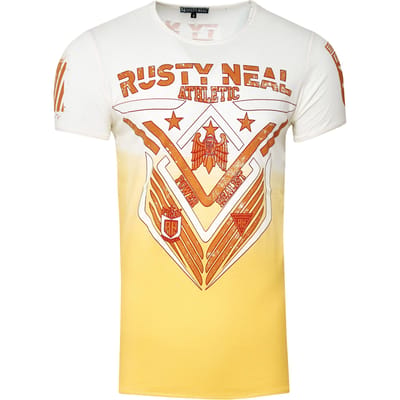 T-shirt met ronde hals en voorkant met opdruk