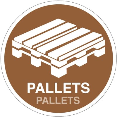 Pallets afval sticker | 10 cm
