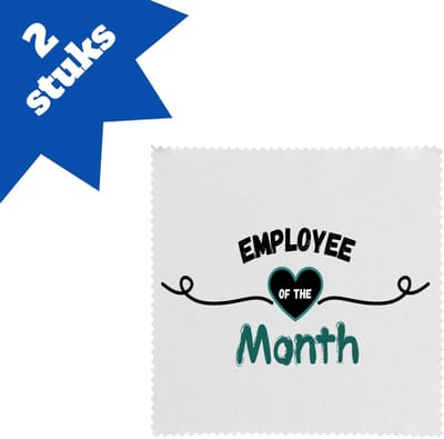Akyol - employee of the month brillendoekjes - Collega - werknemers - werknemer van de maand - collega's - verjaardag - geschenk - kado - bedankje - 17,8 bij 17,8 cm - 2 stuks