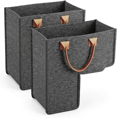 Set trapmanden - Opbergers trap - Huis organiseren - Ruimtebesparend L-vorm - 2 stuks - Grijs