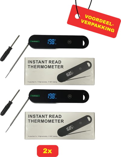 2x - Instant Read Thermometer - Voordeelverpakking!