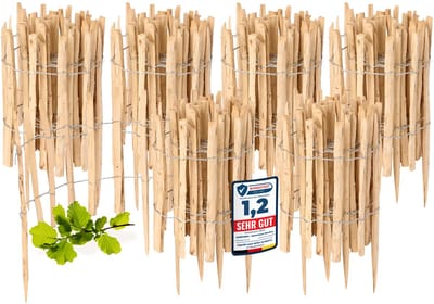 Garronda Tuinafscheiding van Hazelnoten Schutting – Tuinpiketafscheiding – Bedrand – Hout - GD-0156 - 6 Stuk - 50 cm x 500 cm