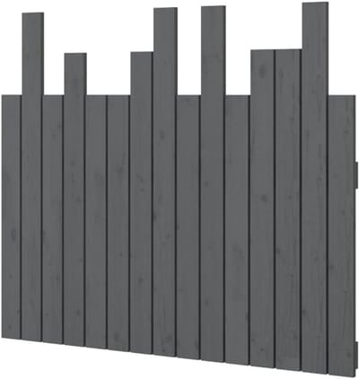 Hoofdbord Hout - Wand Hoofdbord - Bed Decoratie - Uniek Slat Ontwerp - 95.5x80 cm - Grijs