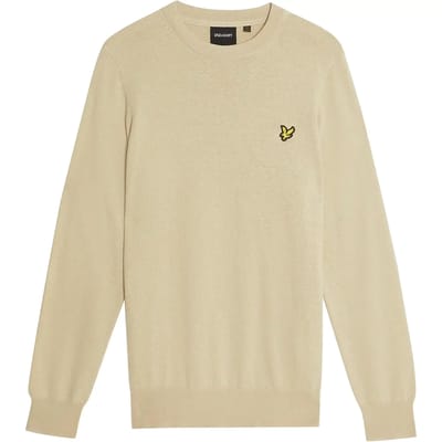 Lyle & Scott Cotton Merino Crew Neck Jumper Truien & Vesten Heren - Sweater - Hoodie - Vest- Zand - Maat S