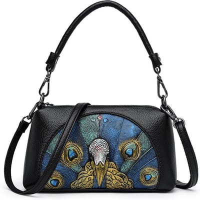Mode Mama Tas Nieuwe Chinese Stijl Reliëf Schoudertas Outdoor Meerlaags Mobiele Telefoontas Hoge Waarde Crossbody Tas black