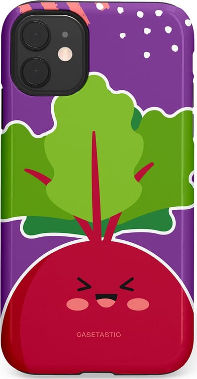 Casetastic Hoesje Geschikt voor Apple iPhone 11 - Stijlvolle Beschermende Duo-layer Case - Kawaii Groenten Look