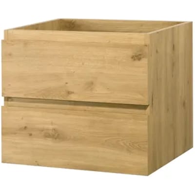 Aquazuro Wastafelonderkast Napoli 59cm - Scandinavisch Eiken - Met 2 Lades - 59,4x50x47,5cm