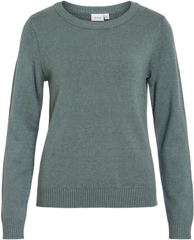 VILA Dun Gebreid Basis Stretch Bovenstuk Lange Mouw Ronde Hals Trui VIRIL