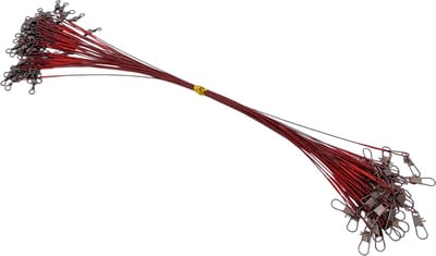 S&D | Stalen onderlijn vissen - 50 stuks - Rood - 14kg 25cm - Hengelsport - Voor roofvissen met kunstaas
