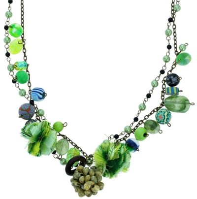 Behave - Groene Ketting met Schelpen Hanger - 59 cm
