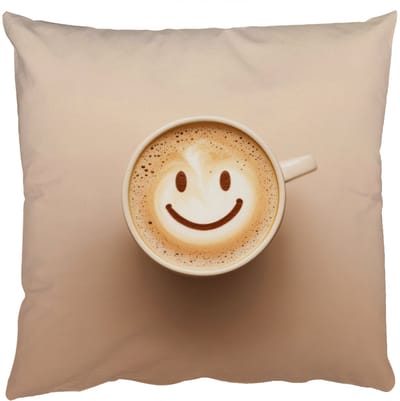 Sierkussens - Kussentjes Woonkamer - 50x50 cm - Koffie - Melkschuim - Lach - Beige