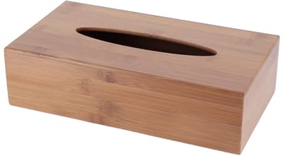 Tendance Tissuebox/tissuedoos - donkerbruin - bamboe hout - 26 x 14 x 7 cm - universeel
