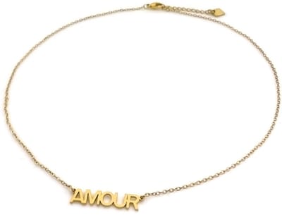 Ketting AMOUR - RVS - goudkleurig - 40-45 cm