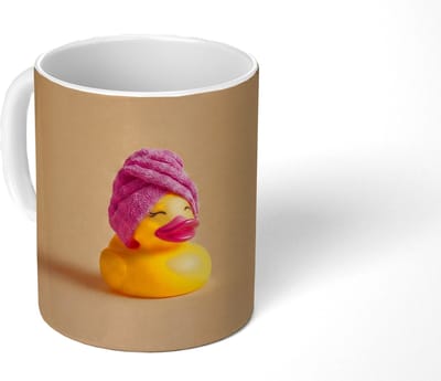 Mok - Koffiemok - Badeend - Handdoek - Kleurrijk - Mokken - 350 ML - Beker - Koffiemokken - Theemok