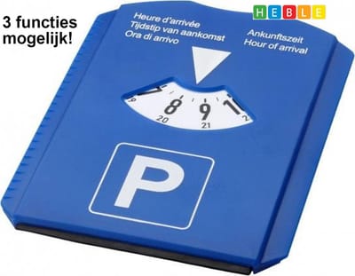 *** 3 in 1 IJskrabber auto - Parkeerkaart, Ijskrabberen Wisser - Blauwe kaart - Ijskrabber - Ijs en Sneuw Auto - van Heble® ***