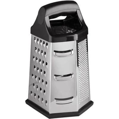 Professionele rasp van roestvrij staal met 6 zijden Multifunctionele groentesnijder Shredder Handmatige kaasschaaf Keukengereedschap zwart