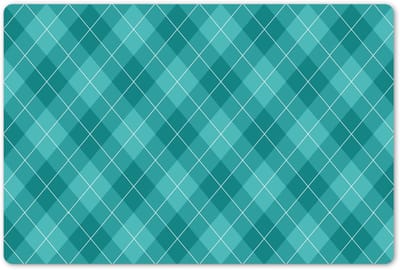 Placemats 45x30 cm - Placemat kunststof - 1 stuk - Patroon - Ruiten - Blauw - Borden onderleggers - Decoratie voor op tafel - Keuken tafeldecoratie accessoires - Vinyl onderlegger - Tafelversiering