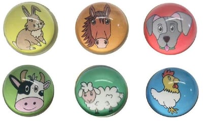 Duckiez stuiterbal Boerderijdieren 32Mm - 50 stuks