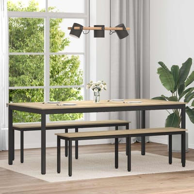 vidaXL - Eettafels - 200 - x - 100 - x - 75 - cm - Bewerkt - hout - Rechthoekig