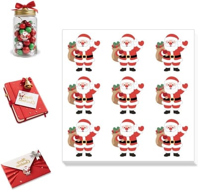 180 Stuks Waterdichte Zelfklevende Stickers van Santa Claus voor Scrapbooking, Planners en Cadeau Decoratie, Leuke Vinyl Stickers voor Kinderen en Studenten