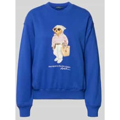 regular fit sweatshirt van katoenmix met bear-motief