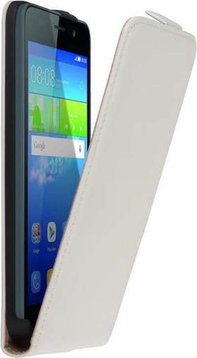 Wit leder flipcase Huawei Y6 flipcase Telefoonhoesje