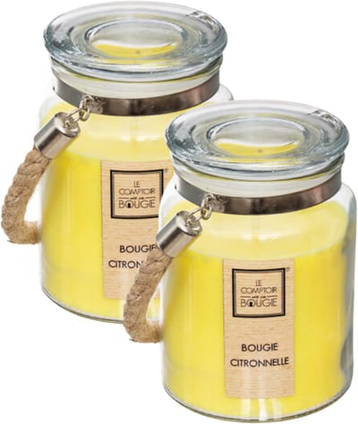 Atmosphera geurkaars citronella - 2x - 500 g - citroengras - 84 uur - zomer - geuren - kaars - decoratie