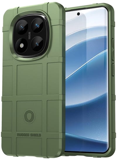 MobyDefend Hoesje - Geschikt voor Xiaomi Redmi Note 14 Pro Plus - Rugged Shield TPU Backcover - Groen