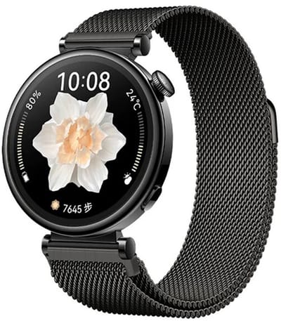 Stravo Smartwatch Milanees bandje 18mm – Garmin Vivoactive 4s / Vivomove 3s / Venu 2s / 3s / Forerunner 255s / 265s / Venu 4 - 41mm - Luxe Milanese Horlogebandje voor Huawei Watch GT 6 / GT 5 / GT 4 (41mm) / GT 5 Pro/ Watch 5 (42mm) - Zwart