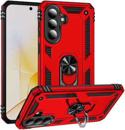 Coverup Hoesje - Geschikt voor Samsung Galaxy A57 Hoesje - Coverup Armor Ring Kickstand Back Cover - Rood