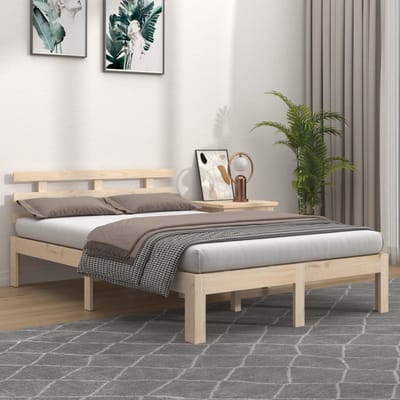 vidaXL - Bedframe - massief - hout - 140x190 - cm