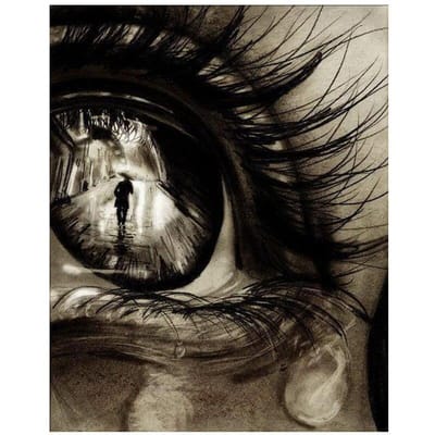 Volledige ronde boor mozaïek abstract oog 5D DIY diamant schilderij straat borduurwerk steentjes Home Art 20X30CM gray