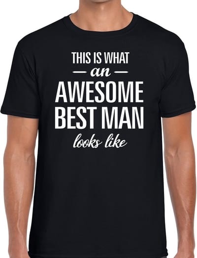 This is what an awesome best man looks like cadeau t-shirt zwart heren - kado voor een huwelijks getuige S