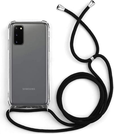 Siliconen Backcover Hoesje met Koord - Geschikt voor Samsung Galaxy S20 Plus - Transparant